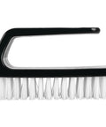 Ergonomic Nail Brush With Easy Grip Handle And Tough Nylon Bristles That Blast Dirt, white bristles, side view