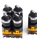 Waterproof 2 Position Rotary Switch With Latching Knob, DIY Friendly, Durable 5 Piece Set with Secure Screw Terminals for Electronics