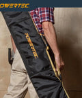 Straight Up Rugged Heavy Duty Case For Your 59 Inch Track Saw Guide Rail Featuring Thick Dual Padded Sleeves Universal Router Track Bag Shop Or Jobsite Gear, carried by a person.