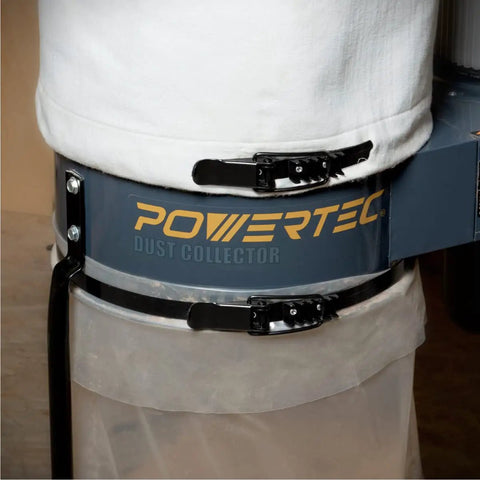 Pro Grade 19 1/8 Inch Band Clamp For Dust Collector secures dust bag on Powertec collector preventing air leaks.