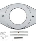 Renovation Shower Cover Plate RP29827 for 8-Inch Center Installations, Chrome Finish, Covers Extra Holes, with dimensions
