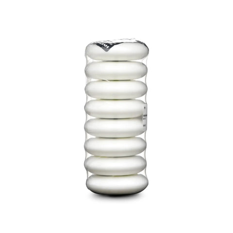 Stack of Hydrogen 80mm 85A Inline Skate Wheels White 8 Pack For Adults Durable Pro Grade High Performance Replacement Wheels