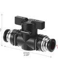 Push to Connect Ball Valve Kit 10 Pack 8mm Tube OD Plastic Straight Union Adapters Quick Install Pneumatic Valves for DIY Plumbing No Tools Required black valve with 8mm OD ends