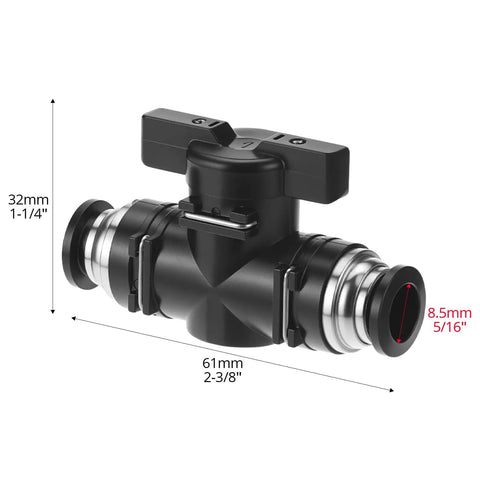 Push to Connect Ball Valve Kit 10 Pack 8mm Tube OD Plastic Straight Union Adapters Quick Install Pneumatic Valves for DIY Plumbing No Tools Required black valve with 8mm OD ends
