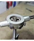 Heavy Duty Right Hand Tap Die M50 Machining Tool Set Includes Multiple Metric Thread Pitch Sizes For Robust External And Internal threading Tasks Perfect For Serious Shop Work And Hard Core DIY Projects. M50 metal die in hand tool clamp