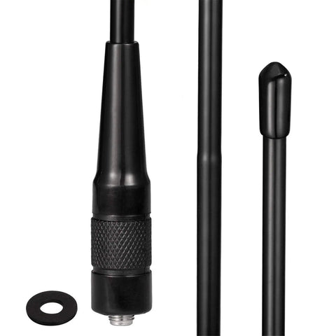 Close-up of Dual Band VHF UHF Ham Radio Antenna For BaoFeng Wouxun Walkie Talkies Flexible 39cm Whip SMA Female Omni Directional
