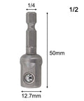 Ultimate 1 Inch Hex Shanks Socket Adapter Kit With 50Mm Extension Bars For Impact Drivers And Power Drills Plus Quick Change Chucks Accessories Made From Bombproof Chrome Vanadium Steel That Totally Kicks Ass And Gets The Job Done Right, 50mm