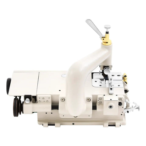 Side view of Leather Skiving Machine 1200RPM Electric Heavy Duty Cast Iron Thinning Tool for leather felt and plastics.