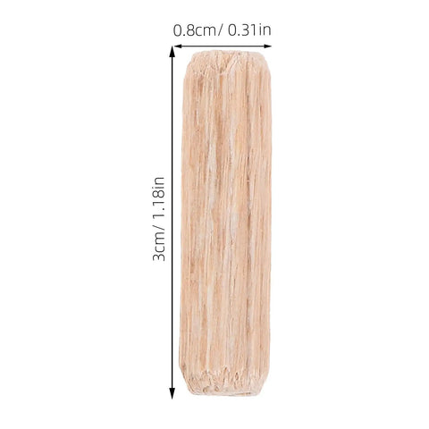 100 Pieces M8x30mm Wooden Dowels For Woodworking Furniture With Stable Grip And No Wobble Round Wood Pin showing size and texture