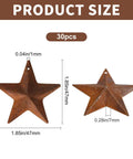 Rusty Barn Star Set Thirty Pieces Two Inch Metal Stars For Crafts with size dimensions for DIY farmhouse decor projects