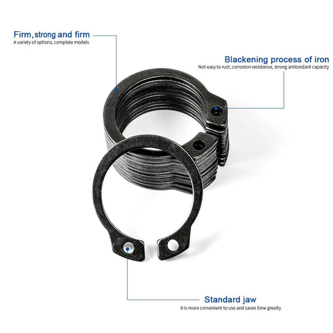 External C Clip Circlip Set 480 Pieces Ranging From 5 To 19 Mm In Carbon Steel Includes Internal C Type Retaining Rings