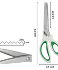 Pinking Shears 9 Inch Zigzag Craft Scissors With Decorative Edge For Fabric Cutting And Dressmaking, ergonomic grips, stainless steel blades.