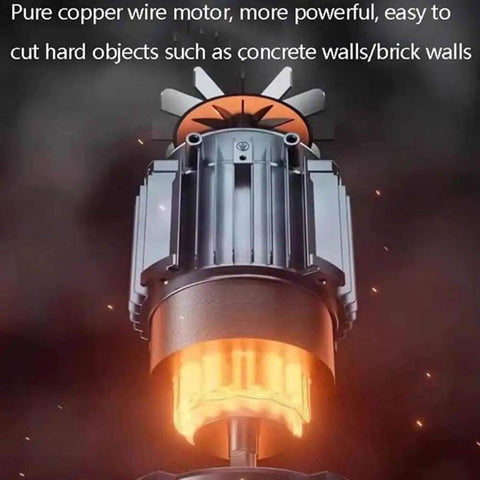 Super Heavy Duty 8000W Electric Concrete Circular Saw Built For Toughest Masonry Projects With 290mm Deep Groove Cuts Slicing Through Brick And Stone Like Butter, showing powerful pure copper wire motor.