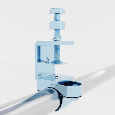 Galvanized Steel I Beam Cable Clamps Kit DIY Friendly For Conduit Mounting showing clamp attached to pipe