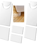 Legit Heavy Duty Clear Acrylic Couch Wall Spacers And Bed Stops for smooth sofa gliding, showcasing multiple acrylic bumpers and a furniture leg.