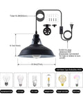 Plug In Industrial Pulley Pendant Light With E26 Socket And 16 Foot 4 Inch Cord On Off Switch Vintage Hanging Fixture diagram