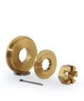 Outboard Propeller Installation Hardware Kit For 40 To 140 HP Engines includes brass thrust washer, nut, cotter pin displayed.