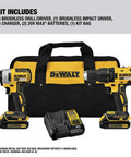 20V Max Compact Drill And Driver Power Tool Kit For Versatile Home Repair includes drill, impact driver, batteries, charger, and kit bag.