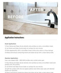 Bathroom showing before and after effects of Hard Water Stain Remover For Glass And Stone Surfaces No Fuss Deep Cleaning Scrub.