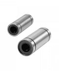 Eight Piece Kit Of Extra Long LM8LUU And LM10LUU Linear Ball Bearings ideal for CNC routers and 3D printers, chrome steel housing.
