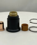 OEM 23Pcs S75 Plasma Cutter Must-Have Replacement Parts Kit with electrode, nozzle, retaining cap, swirl ring, and stand-off.