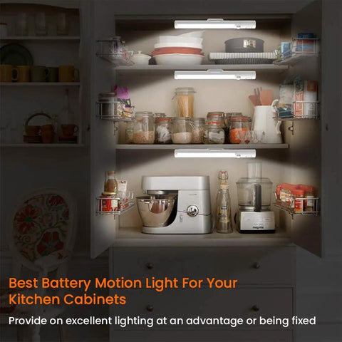 Wireless Led Under Cabinet Lighting With Motion Sensor Battery Powered Closet Light 21 Led Bulbs Magnetic Stick On Night Light Bar in kitchen cabinet