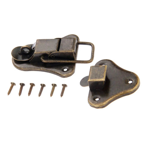 Antique Iron Hasp Lock For Vintage Jewelry Boxes And Furniture Clasp Catch Latch Hardware 95x52mm with screws included