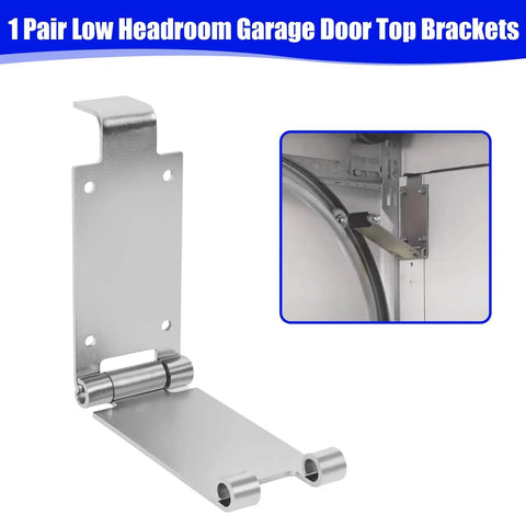 One Pair Low Headroom Garage Door Top Brackets And Hinges For Standard Lift Doors Fits 12 Inch Or 15 Inch Radius Tracks Works With Clopay
