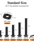 252 Piece M5 T Nuts And T-Slot Bolts Extrusion Accessories Kit With M5 8-20mm Hex Socket Screws T Nuts And Allen Wrench