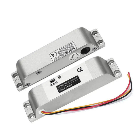 12V DC Drop Bolt Door Lock With Fail Safe NC Mode, Surface Mounted Electronic Lock, Aluminum Alloy Body, Red and Green Indicators