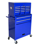 Badass 8 Drawer Rolling Tool Chest Modular Detachable Design Heavy Duty Workhorse For Garage Shop And Mechanic blue cabinet with wheels