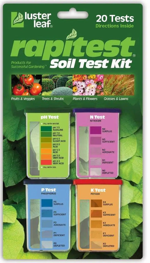 Easy At Home DIY Soil Test Kit For Gardens Veggies Flowers And Lawns With Quick Accurate pH And NPK Analysis packaging front view