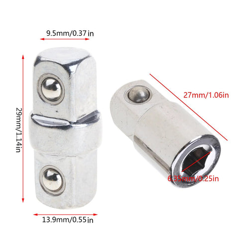 Sleeve adapters, chrome 3/8-inch, double-ended male square-drive extenders for socket wrenches and drills (2-pack)