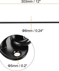 Cabin Hook and Snap Latch for Gate Revolving Door Window 201 with Screws measuring 303mm, made of black metal for durability.
