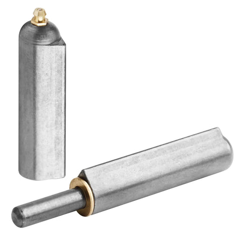 Beefy Four Pack 7 Inch Weld On Bullet Hinges Heavy Duty Barrel Hinges With 3/4 Inch Bore And 7/16 Inch Pin 650 Lbs Per Pair For BBQ Smokers Swing Gates And Trailer Ramps Natural Finish, close-up
