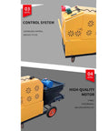 Portable Cement Sand Mortar Plastering Sprayer Pump For Wall Stucco Coating High Efficiency Render Spraying Machine control system and motor details