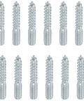 Dowel Screws For Wood To Metal, Zinc Plated, M5 X 25mm, Dual-Thread Fasteners, Pack Of 12, Rust-Resistant Hardware