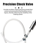 Universal Brake Bleeder Hose Kit For Cars And Motorcycles With One Way Check Valve showing precision valve and transparent tube