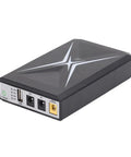 Portable Mini Ups Battery Backup 10400Mah with USB and voltage output options for routers and modems, compact design.