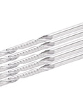 5pcs straight shank end mills, angled view; single-flute cutters; tungsten steel, silver, for carving 3.175x3.175x25x50mm