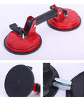 Hella Strong Heavy Duty Glass Suction Cups With Comfort Grip Handle Multi Function Vacuum Lifter For Tile Wall And Windshield Setup showing two suction cups with a handle.