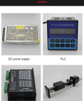 Installation diagram showing components of Rock-Solid High-Precision Linear Guide Slide Table With Ball Screw Motion Rail 300mm Stroke.