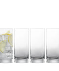 Paris Iceberg Long Drink Glasses Set Of 6, 16.5 Ounce Tritan Crystal Drinking Glasses With Thick Base, One Glass Filled with Lemon Drink