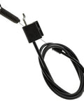 Top Shelf Replacement Control Cable For Walk Behind Mower 58 Inch Throttle Line with black coiled end and connector.