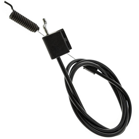 Top Shelf Replacement Control Cable For Walk Behind Mower 58 Inch Throttle Line with black coiled end and connector.