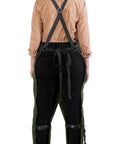 Back view of Moss Green Pottery Apron With Full Front Coverage From Chest To Ankle 53 Inch Length Cross Back Pro Grade Adjustable Straps