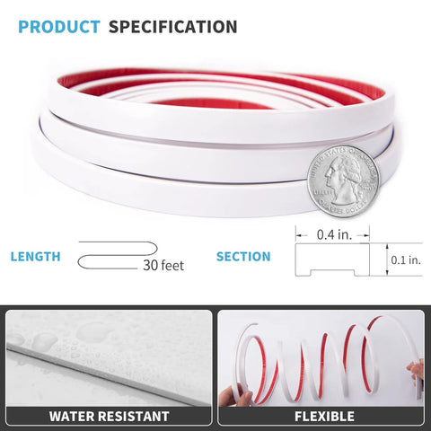 Peel And Stick 10 Feet Flexible Vinyl Molding Trim For Tile Edges And Kitchen Backsplash Also Great For Mirror Frames