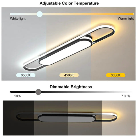 Modern Dimmable LED Chandelier Flush Mount Ceiling Light With Remote Control showing adjustable color temperature and brightness.