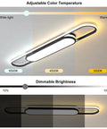32W Flush Mount Modern LED Ceiling Light Circle Acrylic Chandelier For Living Room Dining Room Bedroom Kitchen 6500K Cool White Bright Ambience Low Profile Ceiling Fixture showing color temperature and brightness adjustments.