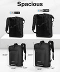Comparison of black Ultralight Waterproof TPU Backpack 35L and 55L roll top dry bags with padded back panels for outdoor adventures.